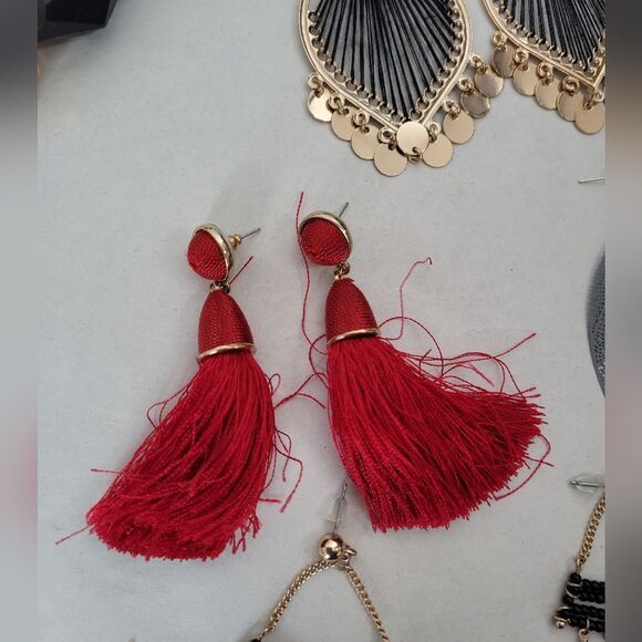 Y2K Jewelry Bundle Necklace Earrings Chunky 2000s Feather Colorful Statement - Picture 4 of 10